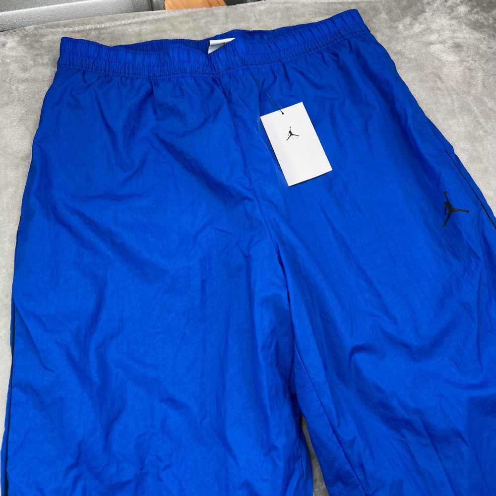 Jordan Essentials Woven Pants Mens Medium Blue Solid Mesh Lined Track Trousers